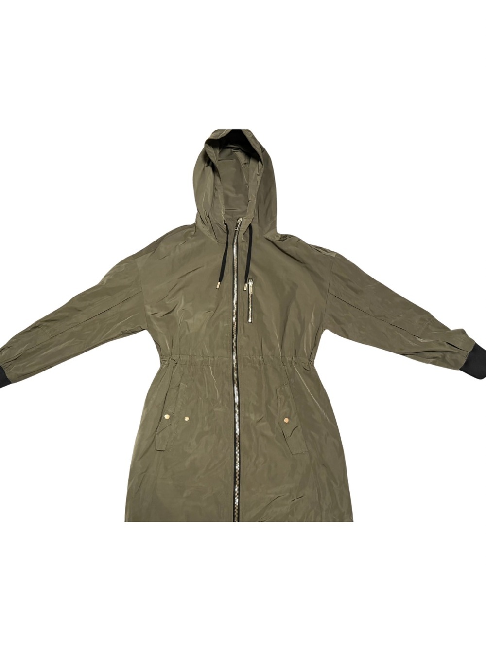 Dynamite Olive Green Hooded Rain Jacket